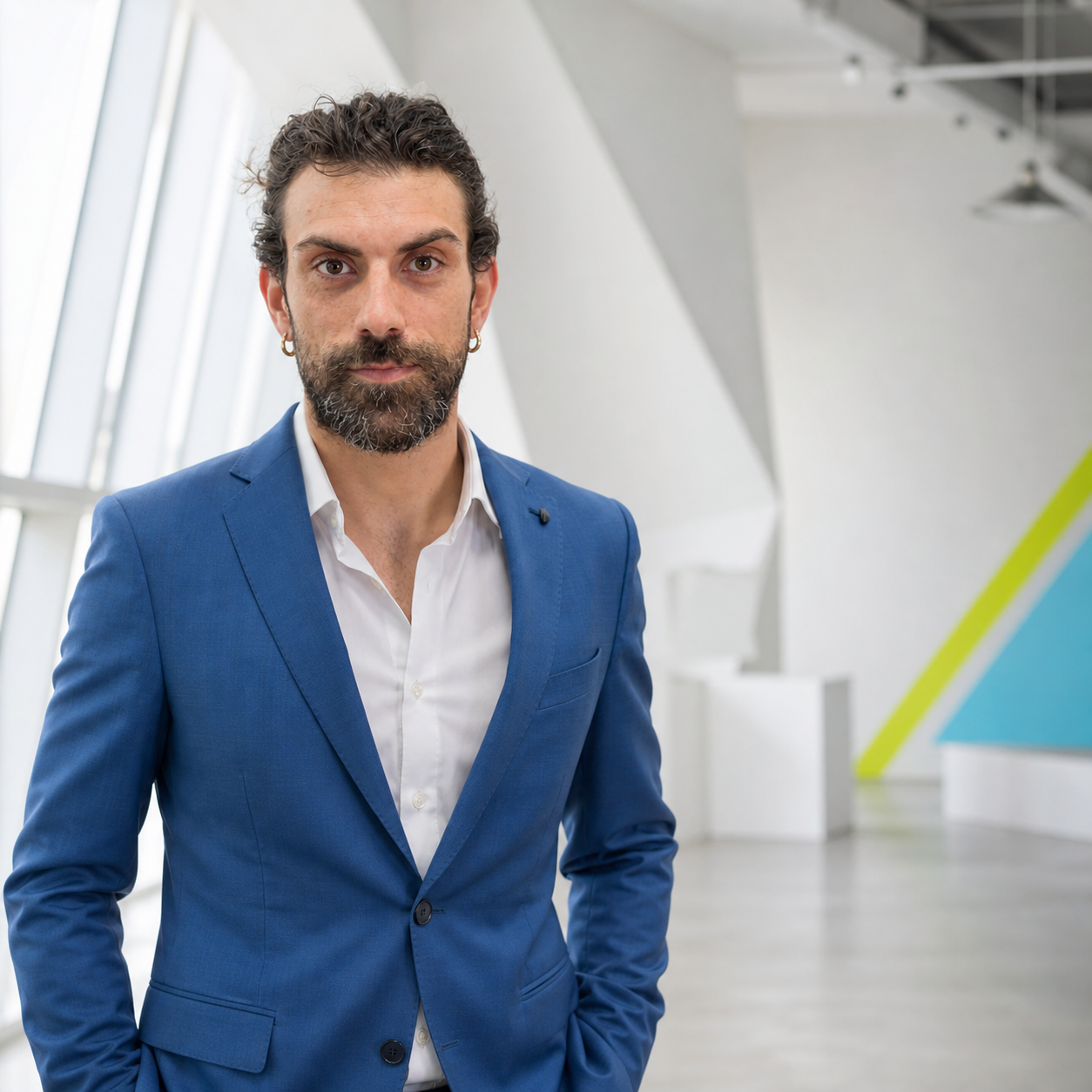 Paolo Barranca, creative producer and content strategist in a bright creative studio